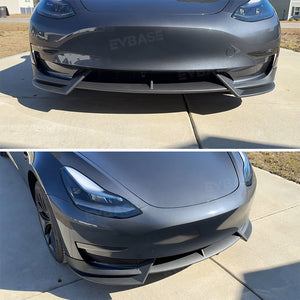 Tesla Model 3 Front Bumper Lip Spoiler V Style Splitter ABS Body Kit