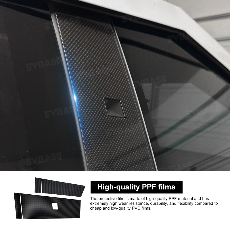 Tesla Cybertruck Window B C Pillar PPF Door Buttons Paint Protection Film Stickers Decal B C Pillar Cover