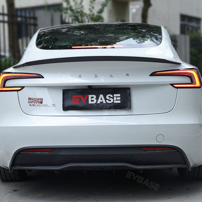 Tesla Model 3 Highland Spoiler Wing Real Carbon Fiber OEM Performance Style Rear Trunk Lid Splitter EVBASE