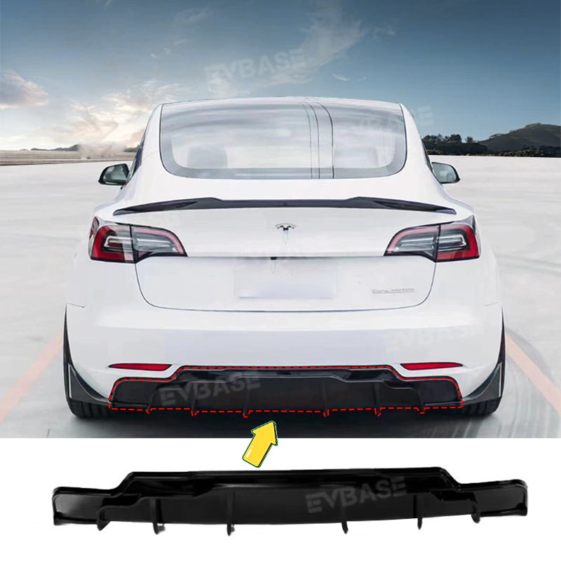 Tesla Model 3 Y Rear Bumper Lip ABS Sport Body Kit  Wing Spoiler Diffuser Replacement F Style Model 3 Highland