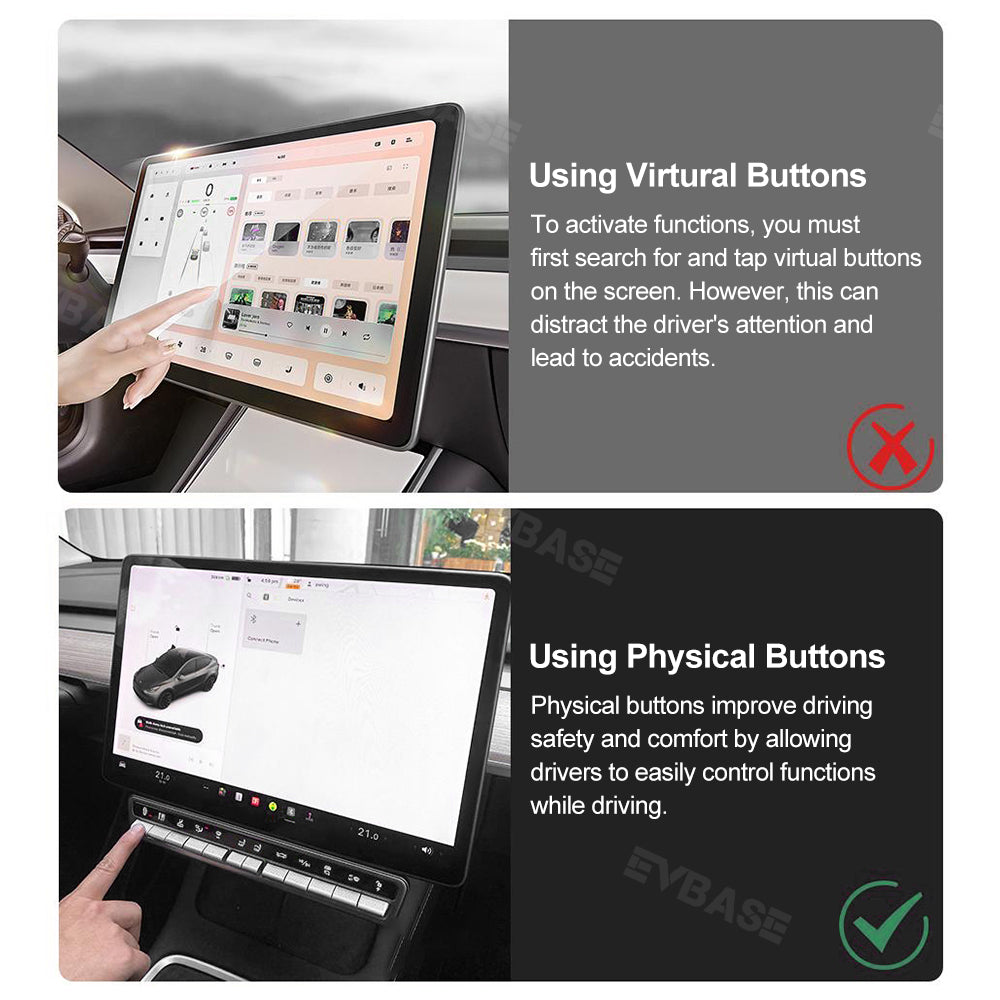 Center Console Physical Control Button for Tesla Model 3/Y/Highland EVBASE