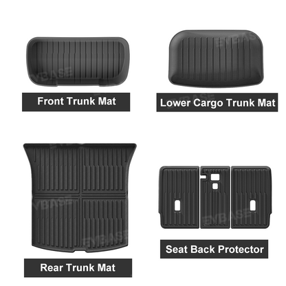 Tesla Model Y Juniper Floor Mat TPE Anti-Slip Trunk Mat Cargo Liner Back Seat Cover All Weather Protection