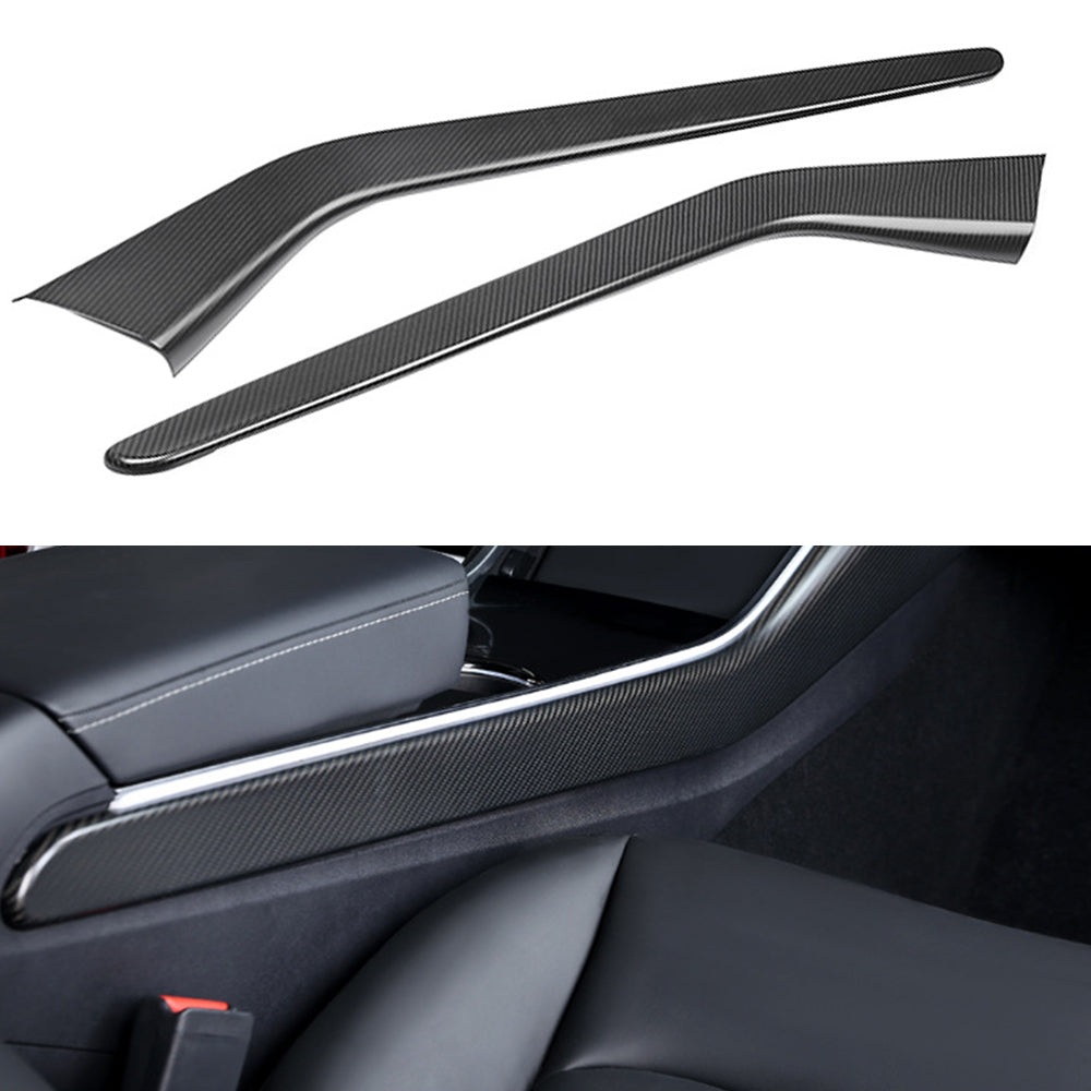 Real Carbon Fiber Center Console Side Covers For Tesla Model 3 Y Decoration Wrap Cover