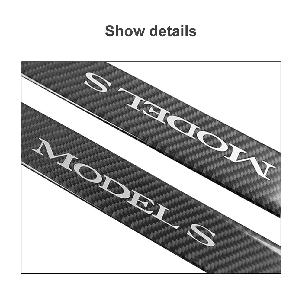 Tesla Model S Door Sill Protector Wet Carbon Fiber Pedal Anti-Scratch Kick Plate Door Sill Guard