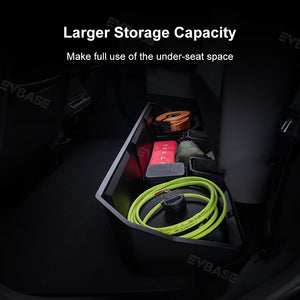 Tesla Cybertruck Underseat Storage Box ABS Organizer Bin With TPE Non-Slip Liner Pad