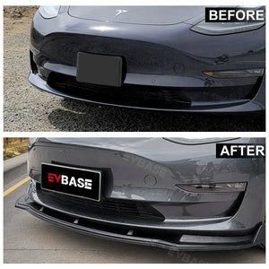 Tesla Model Y 3 Front Bumper Lip Splitter ABS Sport Body Kits 3-Stage Spoiler Front Fascia