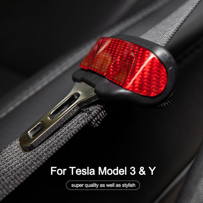 Tesla Model Y 3 Carbon Fiber Interior Accessories Seat Belt Fascia Cover