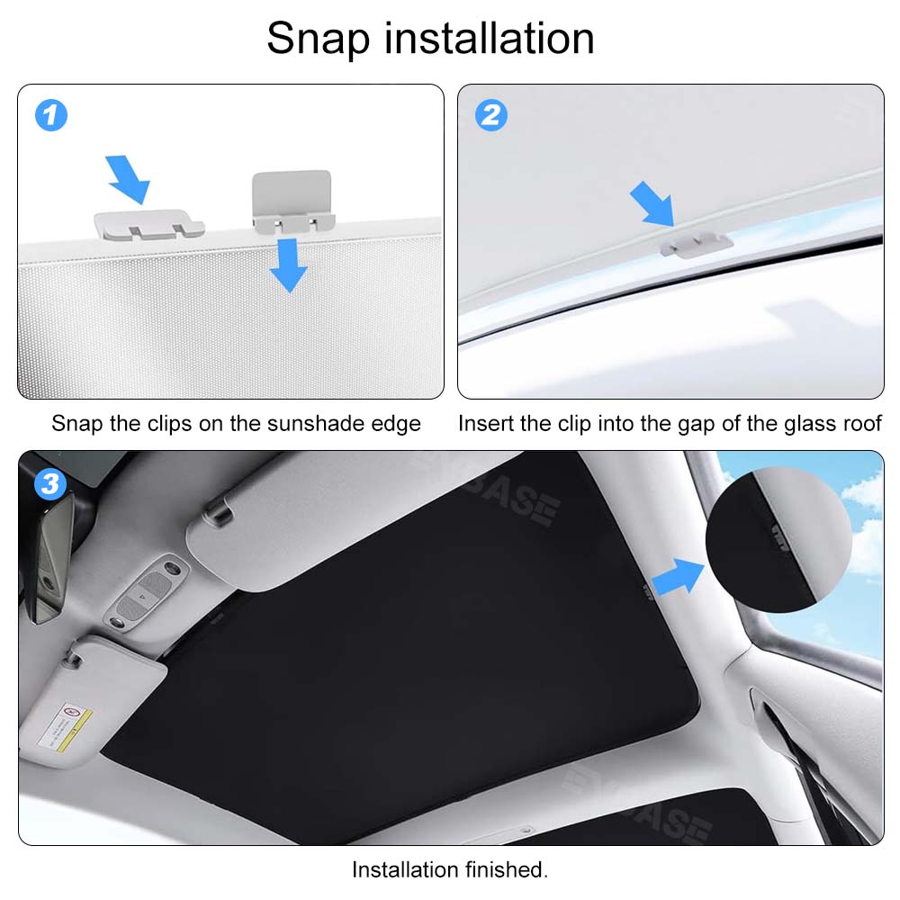 EVBASE Tesla Model X Sunshades Insulation Windshield Heatshield Glass Roof Skylight Shades Privacy Sun Visor