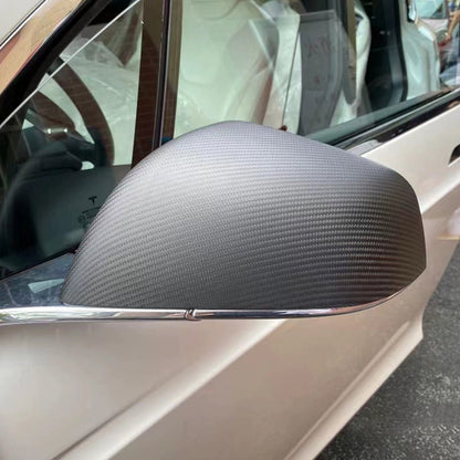 EVBASE Tesla Model X S Real Carbon Fiber Side Mirror Cover Anti-Scratch Model X S Exterior Accessories