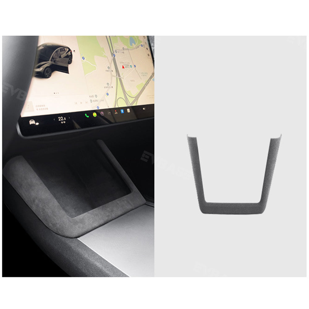 Alcantara Center Console Wireless Charging Pad Frame Cover Decorative Trim For Tesla Model 3 Highland Interior