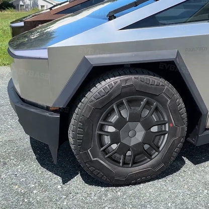 Tesla Cybertruck Wheel Center Caps ABS Wheel Rim Caps Lug Nut Covers Set (Carbon Fiber Texture)