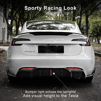 Tesla Model 3 Highland Body Kit ABS Bumper Lip Diffuser Splitter Corners Front Bumper Rear Spoiler Wing