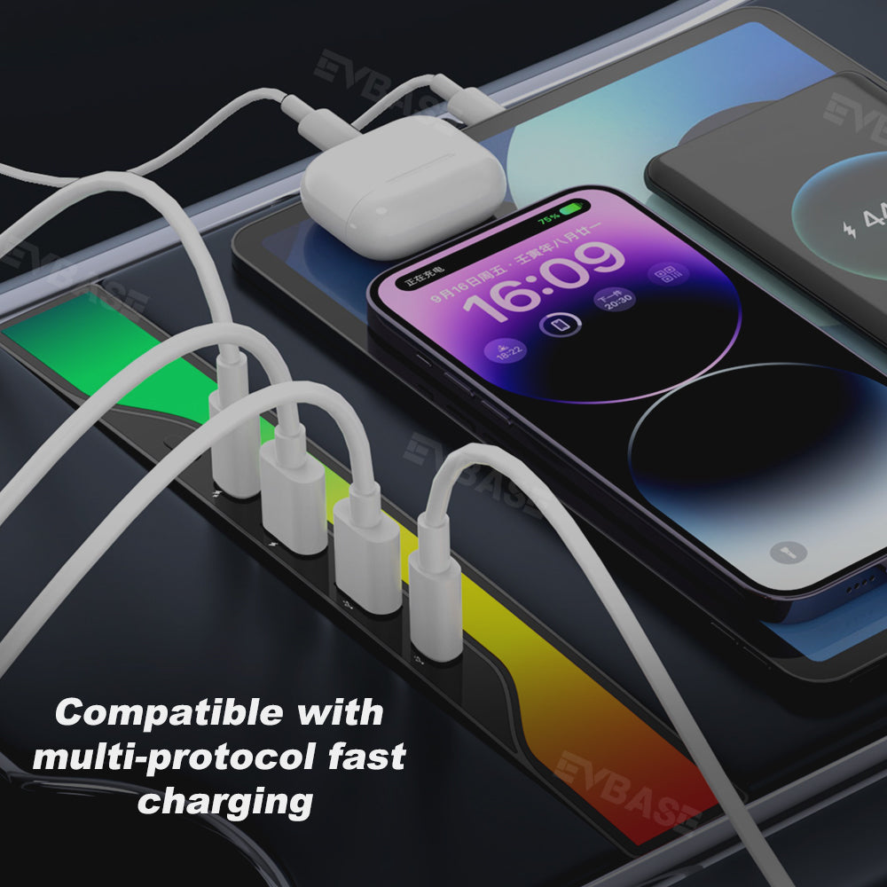 Tesla RGB USB Hub Adapter With Ambient Light Model 3 Y Center Console Multiport Hub Adapter