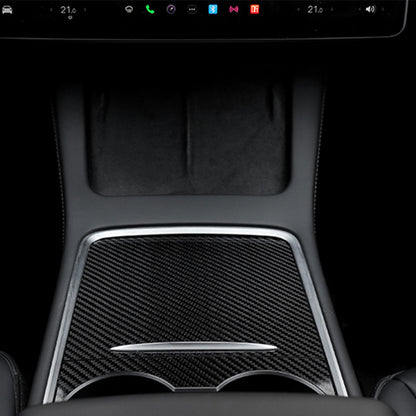 EVbase Real Carbon Fiber Tesla Center Console Trim Panel Cover For Model 3 Y