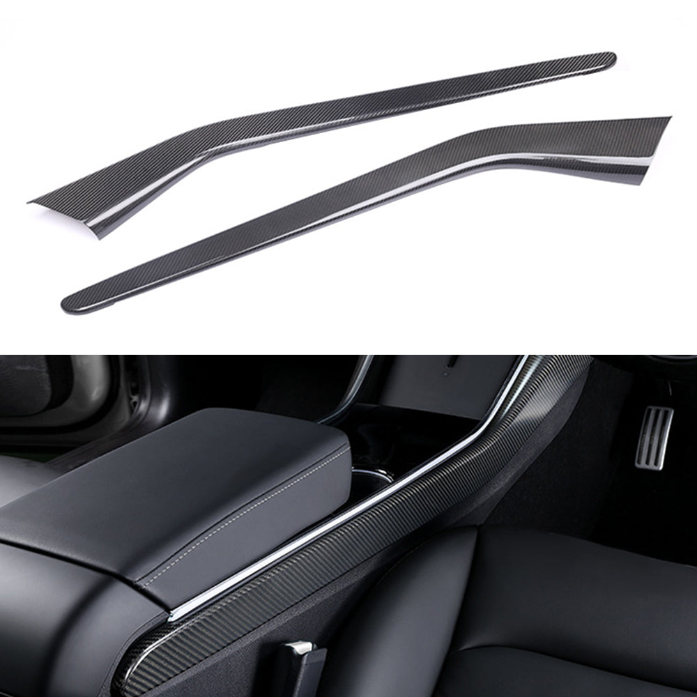 Real Carbon Fiber Center Console Side Covers For Tesla Model 3 Y Decoration Wrap Cover