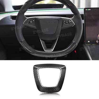 Tesla Model 3 Highland Steering Wheel Airbag Carbon Fiber Cover Frame Interior Trim