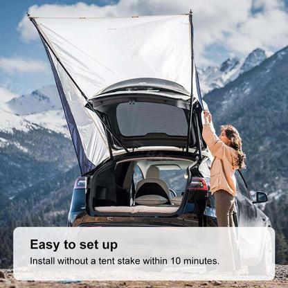 EVBASE Tesla Model Y Tailgate Camping Tent Portable Tarp Canopy Awning Sun Shelter Road Trip Camping