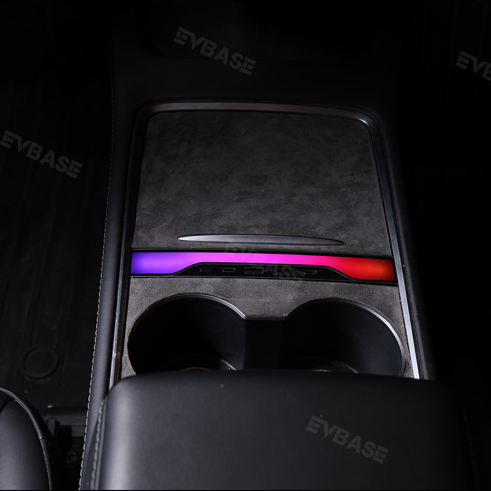 Tesla RGB USB Hub Adapter With Ambient Light Model 3 Y Center Console Multiport