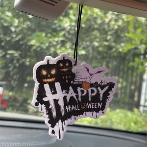 Halloween Car Air Fresheners Ornament Decoration Hanging Aromatherapy Fragrance Scented Cards Pumpkins