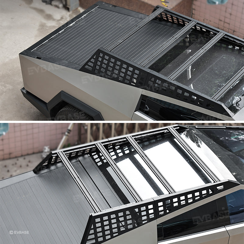 Tesla Cybertruck Roof Platform Cargo Rack System With Molle Panel Cybertruck Exterior Accessories EVBASE