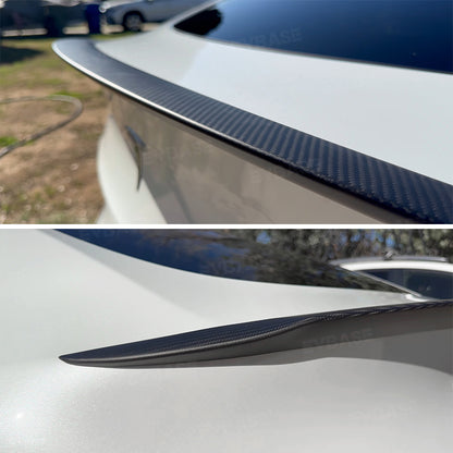 Tesla Model Y Spoiler Wing Dry Real Carbon Fiber OEM Style Inspired By Model 3 Performance Rear Splitter