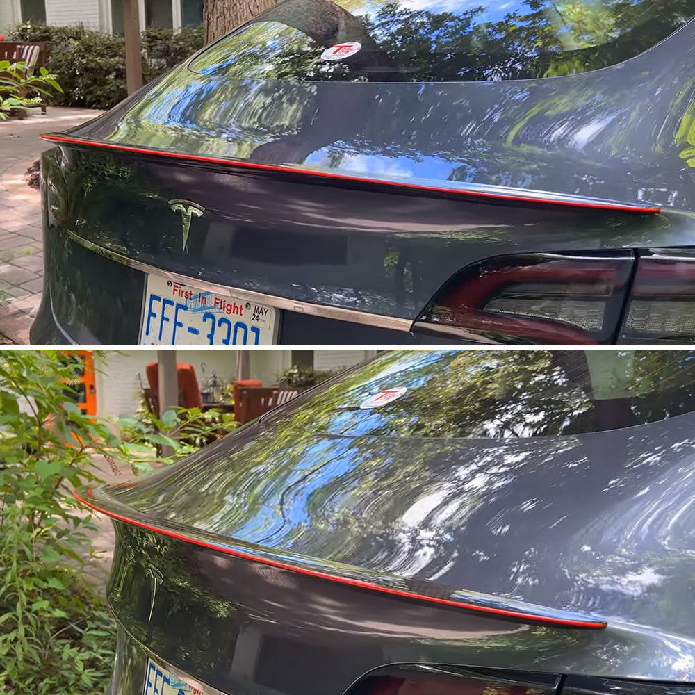 2023 Nuovo spoiler rosso Tesla in fibra di carbonio modello Y 3 spoiler in fibra di carbonio reale