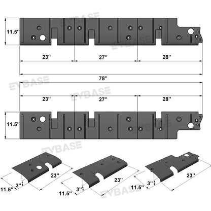 2025 R1S R1T Rock Sliders Nerf Bars Side Step Underbody Protection Running Boards With Lower Rocker Armor Panels For Rivian