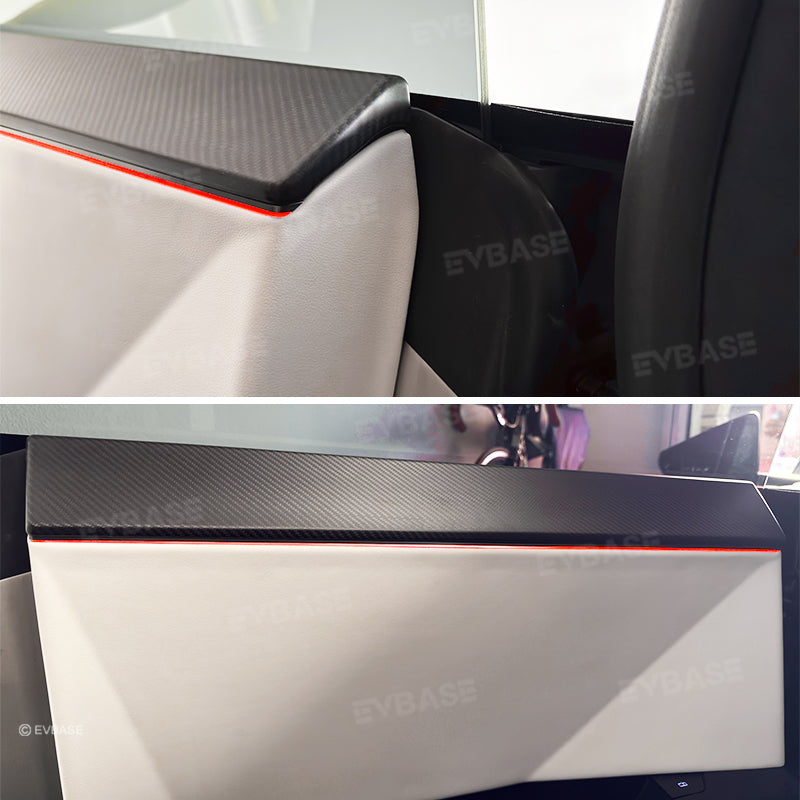 Tesla Cybertruck Upper Door Panel Covers Trims Real Carbon Fiber Front & Rear Door Panel Overlays 4PCS