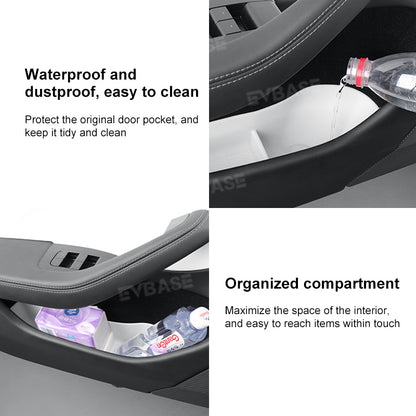 Tesla Model 3 Y X S Door Storage Box TPE Organizer Tray Waterproof Door Side Protector