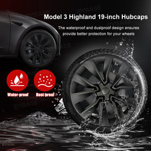 Tesla Model 3 Highland 19-Inch Wheel Covers For Nova Wheels Hub Caps Wheel Rim Protector EVBASE