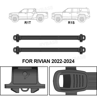 Upgrade Rivian R1T/R1S Cargo Crossbars Lockable Roof Rack Rooftop Cargo Carrier 2PCS EVBASE