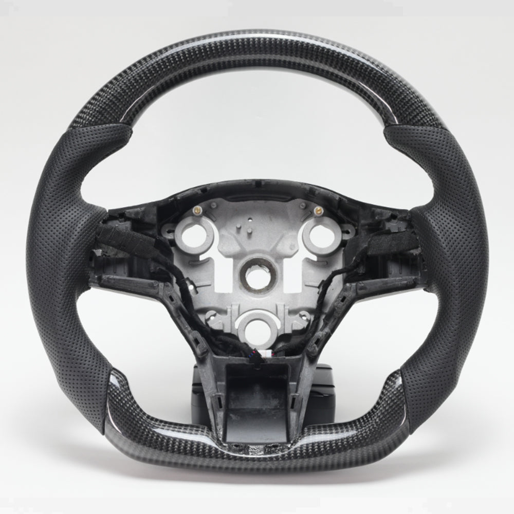 New Tesla Steering Wheel Customized Model 3 Y Carbon Fiber Steering Wheel