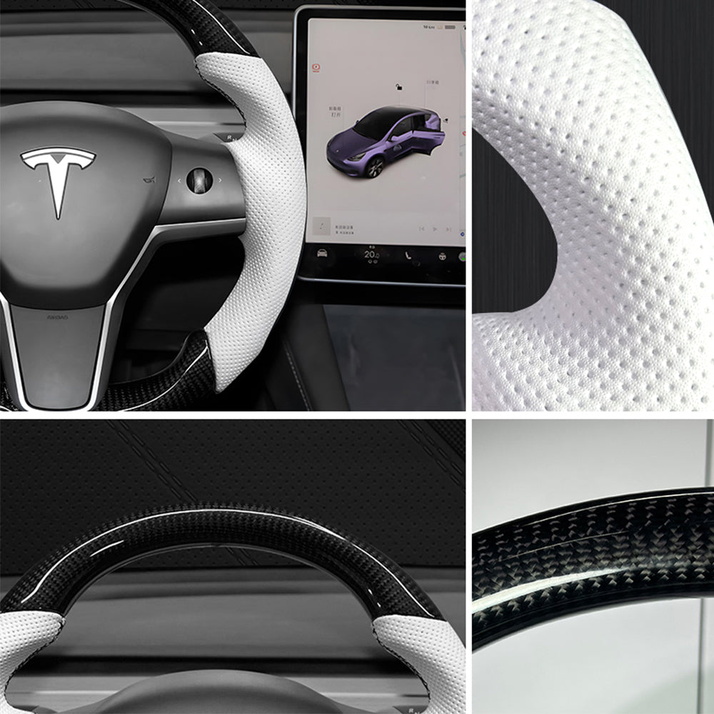 Tesla Model 3 Y Steering Wheel Carbon Fiber Personality Customize with Heating Function