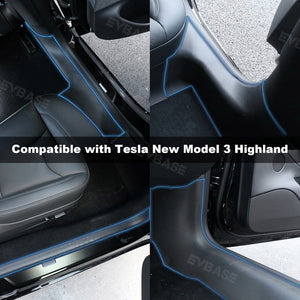 Tesla Model 3 Highland Door Sill Protector Trim Edge Guards Anti-scratch Front Rear Scuff Plate (Set of 4)