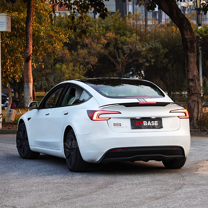 EVBASE Tesla Model 3 Y Spoiler Wing Rear Diffuser ABS Splitter With Brake Light Inspired By B-2 Spirit