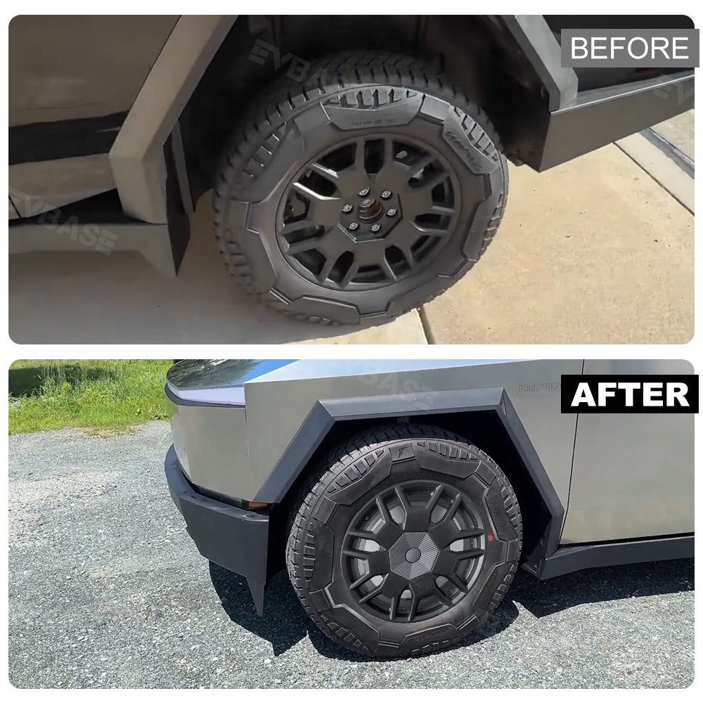 Tesla Cybertruck Wheel Center Caps ABS Wheel Rim Caps Lug Nut Covers Set (Carbon Fiber Texture)