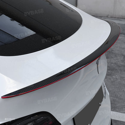 2023 EVBASE Tesla Red Carbon Fiber Spoiler Wing para Model 3 Y