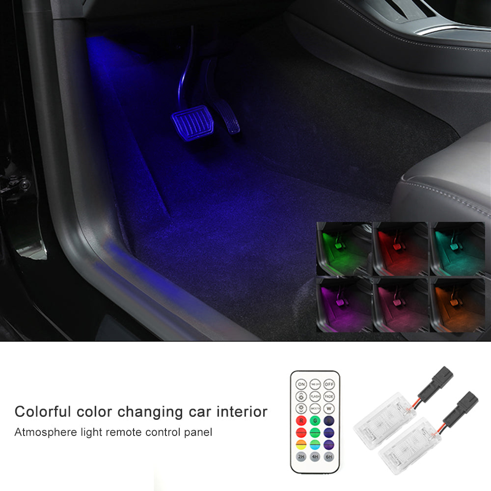 EVBASE Tesla Model 3 Y Front Footwell LED Lighting Ambient Lights Tesla Interior Accessories