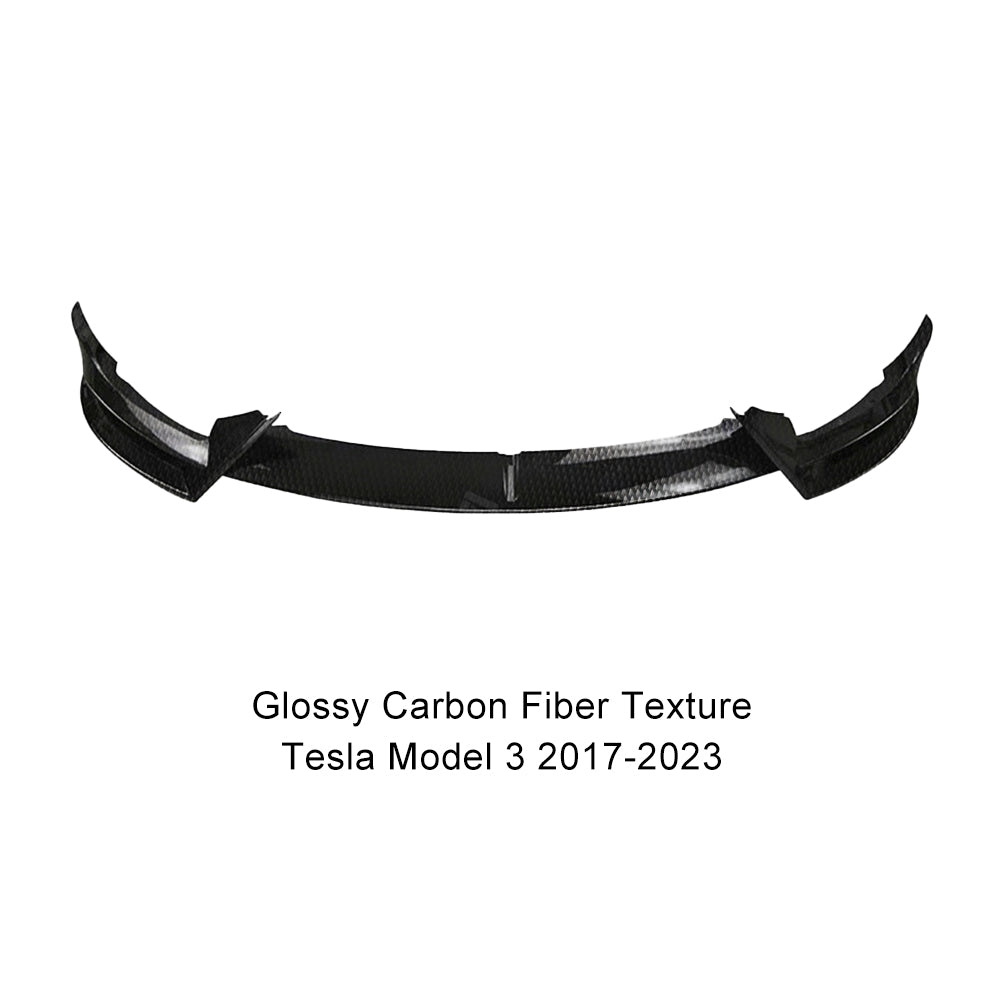 Tesla Model 3 Front Bumper Lip Spoiler V Style Splitter ABS Body Kit