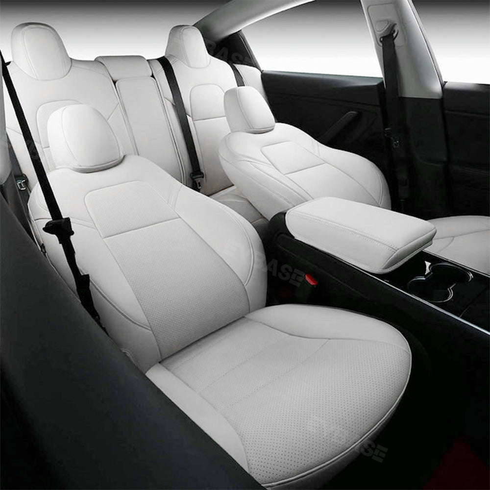 EVBASE Custom Seat Covers NAPPA Leather Interior Accessories For Tesla Model 3/Y