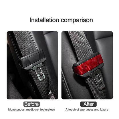 Tesla Model 3 Y Seat Belt Fascia Cover Real Carbon Fiber Tesla Interior Accessories Seatbelt 2pcs