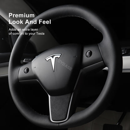 Customized Tesla Model 3 Y Steering Wheel Middle frame Cover Alcantara Suede Cover