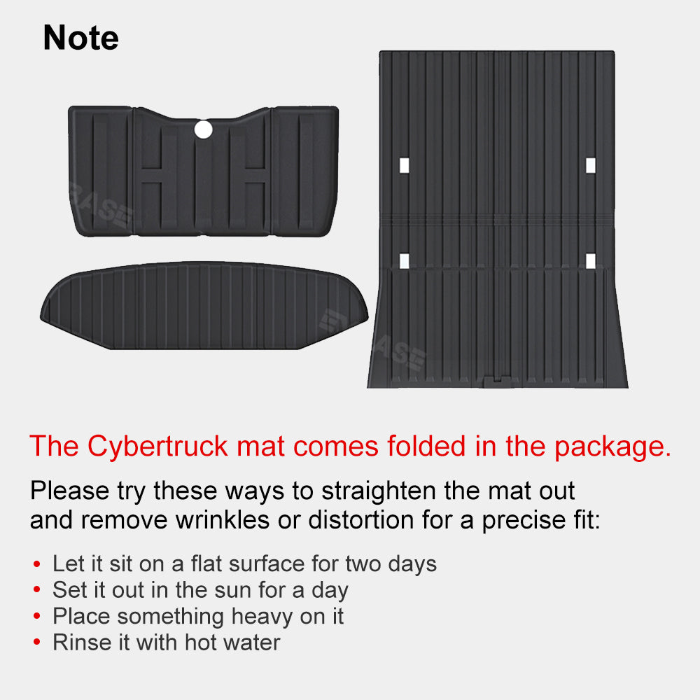 Tesla Cybertruck Frunk Truck Bed Mat Cargo Liner All Weather Rugged Liner Cargo Cover Mat