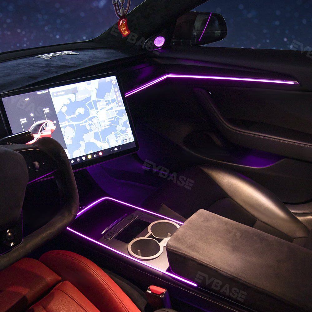 Tesla Model 3 Y Ambiente Luce Laser Incisa LED 64 colori luce atmosfera Tesla
