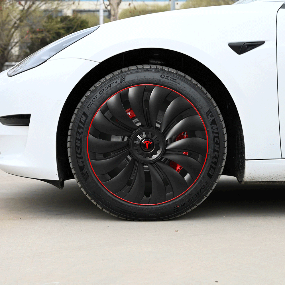 Tesla Redline Wheel Caps Model Y Überturbine Wheel Covers 19 inch Matte 4PCS for Gemini Wheels