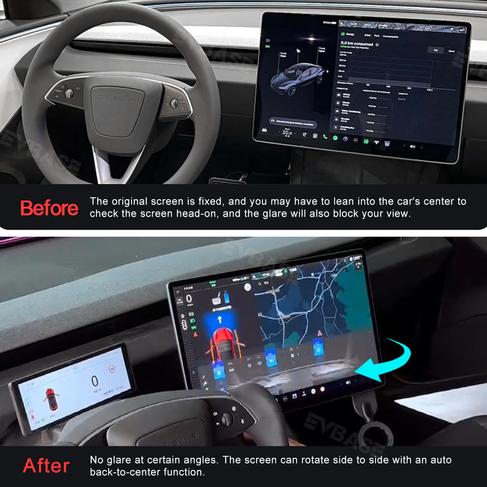 Tesla Model 3 Highland Screen Swivel Mount Center Console Screen Tilt Rotating Holder|EVBASE