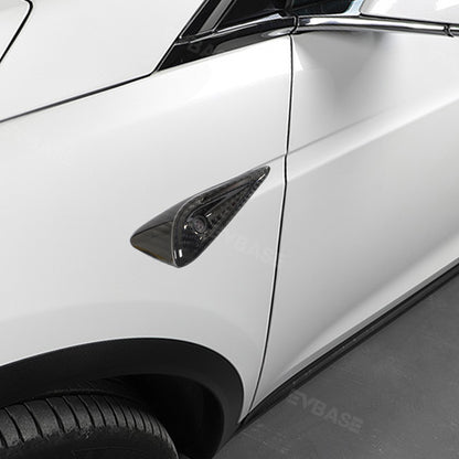 Tesla Model X Real Carbon Fiber Side Camera Covers Turn Signal Full-Cover Exterior EVBASE