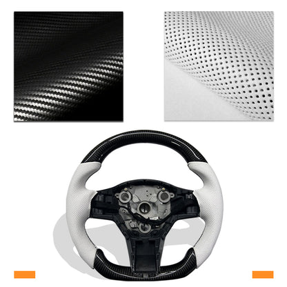 New Tesla Steering Wheel Customized Model 3 Y Carbon Fiber Steering Wheel