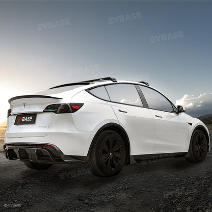 Tesla Model Y Rear Bumper Lip Wing Diffuser Replacement Splitter Spoiler ABS Body Kit Black Warrior Style