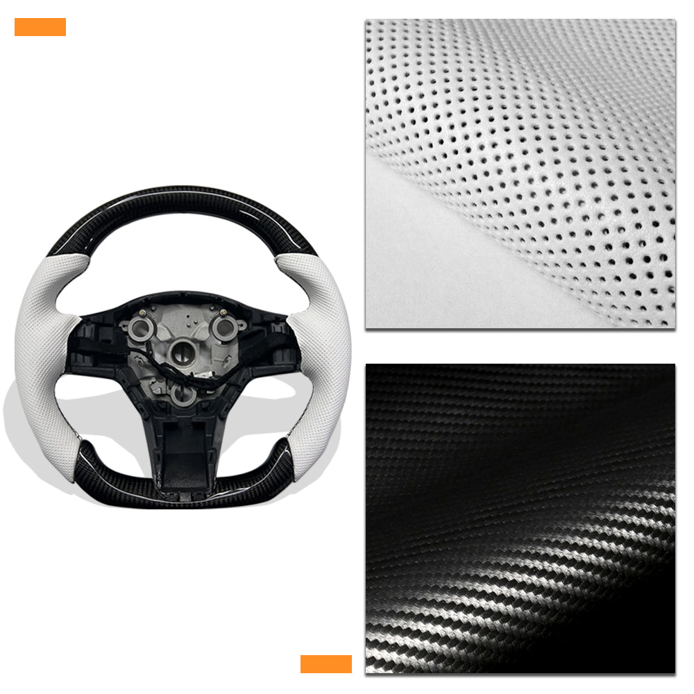 New Tesla Steering Wheel Customized Model 3 Y Carbon Fiber Steering Wheel